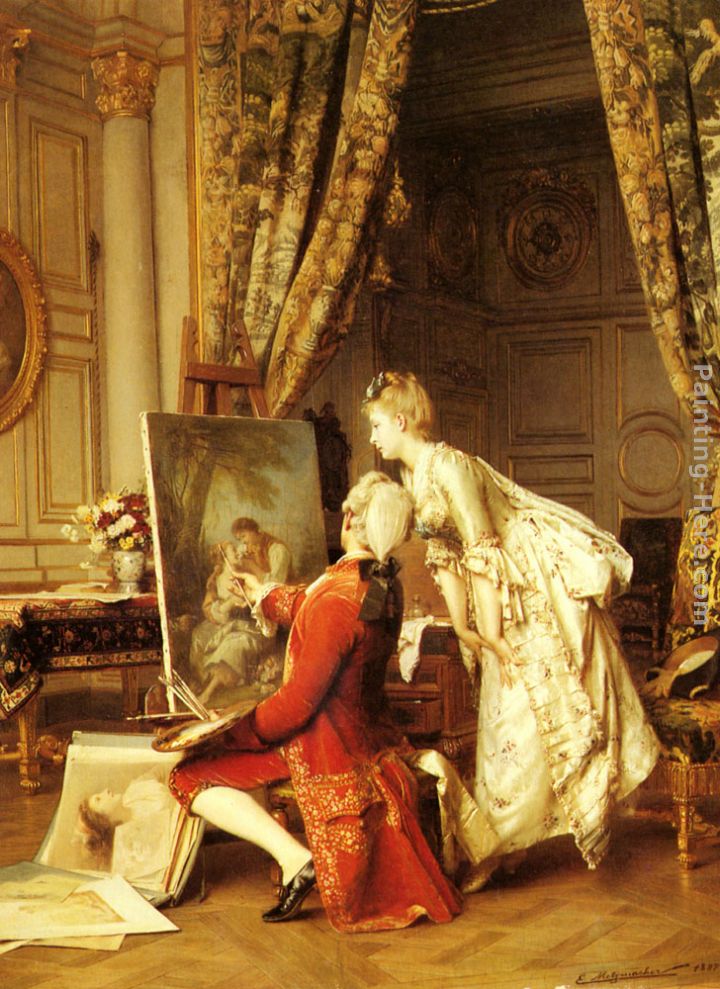 The Artist and his Admirer painting - Emile Pierre Metzmacher The Artist and his Admirer art painting